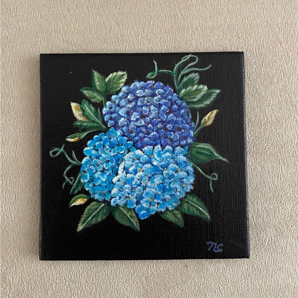 Hand Crafted “Blue Hydrangeas “